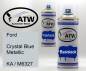 Preview: Ford, Crystal Blue Metallic, KA / M6327: 400ml Sprühdose + 400ml Klarlack - Set, von ATW Autoteile West.